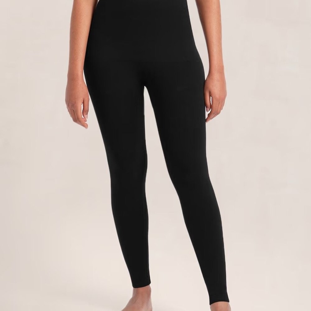Empetua Seamless Comfort Mid-Waist Shaping Leggings sz L Black Shapermint 41005
